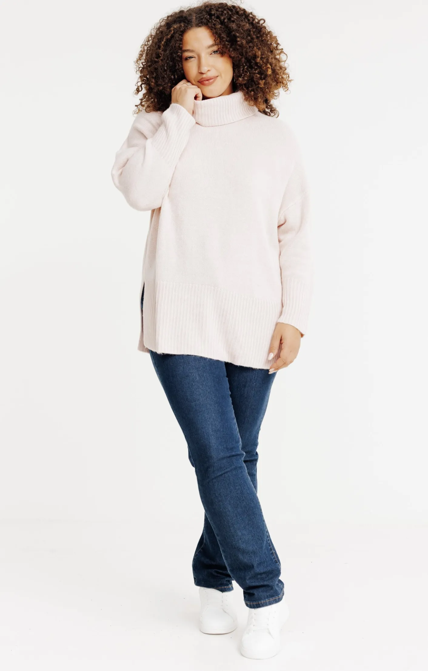 Toscane Boutique Pull uni col montant| Pulls & Cardigans