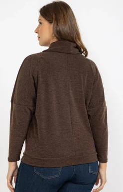 Toscane Boutique Pull uni col roulé et collier| Pulls & Cardigans
