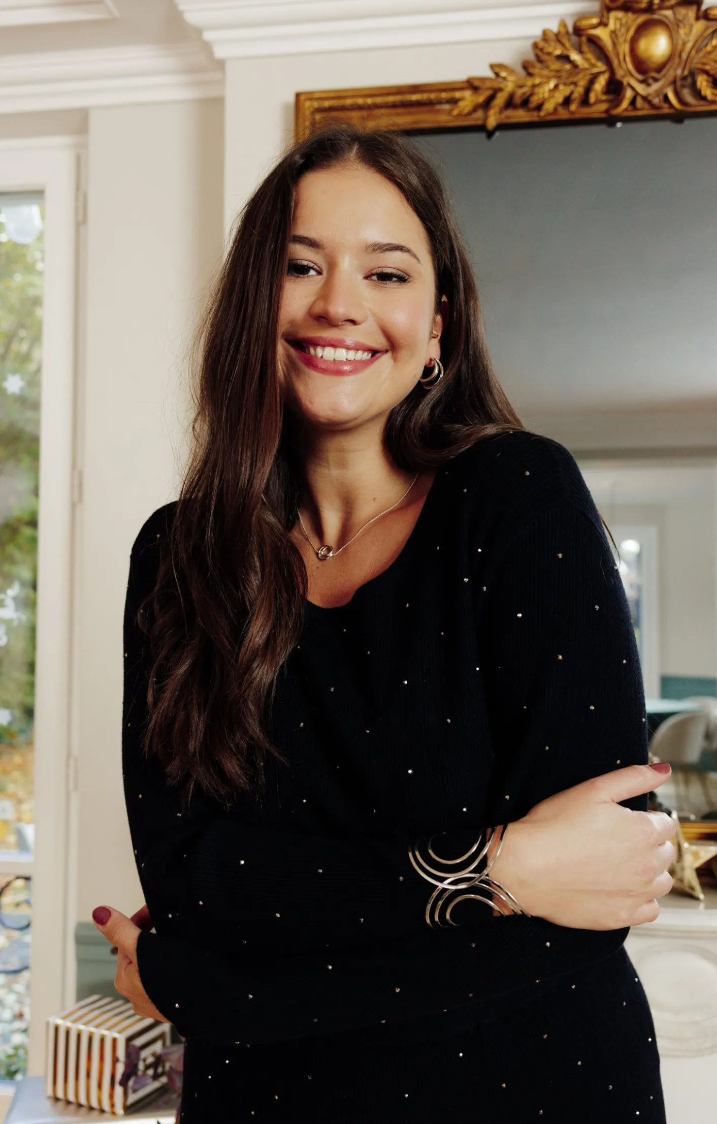 Toscane Boutique Pull uni côtelé avec strass| Pulls & Cardigans