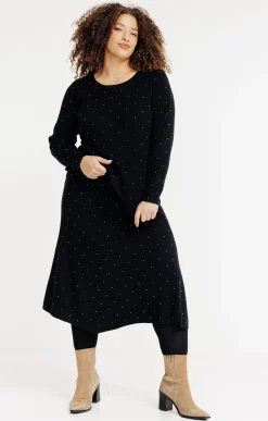 Toscane Boutique Pull uni côtelé avec strass| Pulls & Cardigans