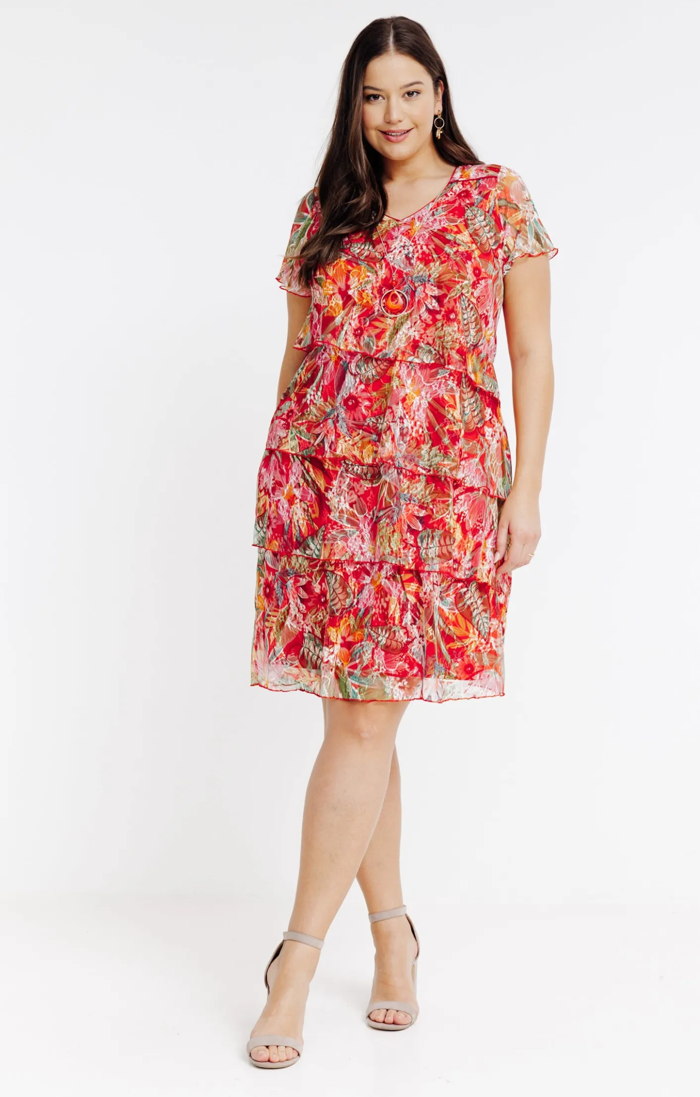 Toscane Boutique Robe en dentelle avec volants| Robes