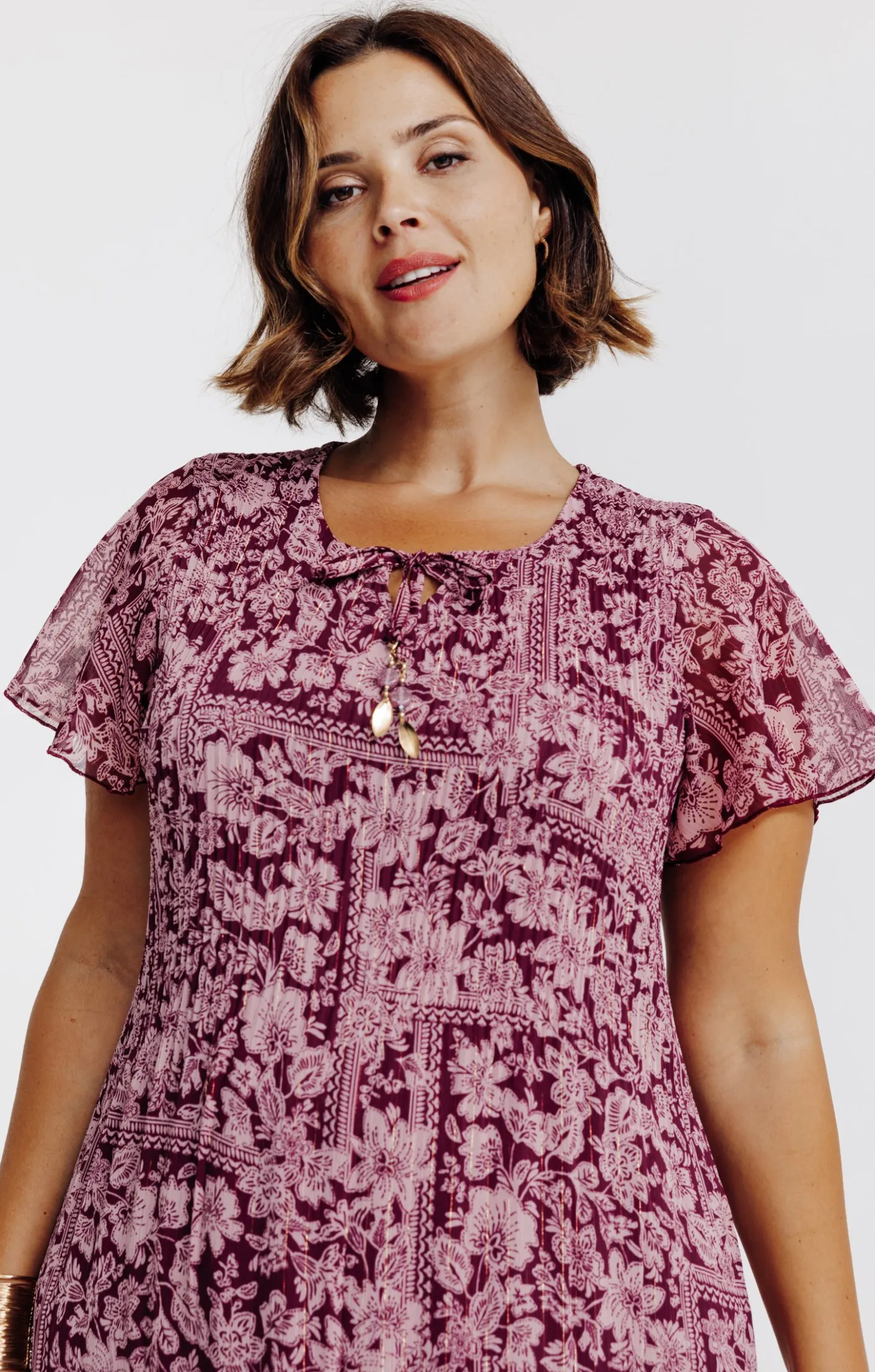 Toscane Boutique Robe plissé imprimé floral| Robes