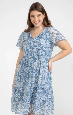 Toscane Boutique Robe plissée à fleurs| Robes