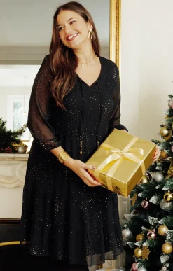 Toscane Boutique Robe plissée fêtes paillettes| Robes