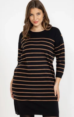 Toscane Boutique Robe pull maille rayée chic| Robes
