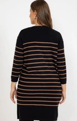 Toscane Boutique Robe pull maille rayée chic| Robes