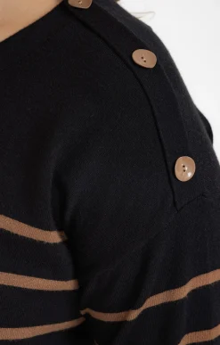 Toscane Boutique Robe pull maille rayée chic| Robes