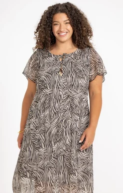 Toscane Boutique Robe voile lurex imprimé zèbre| Robes