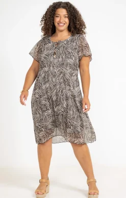 Toscane Boutique Robe voile lurex imprimé zèbre| Robes