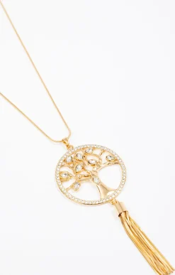 Toscane Boutique Sautoir doré arbre de vie strass| Accessoires
