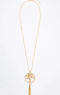 Toscane Boutique Sautoir doré arbre de vie strass| Accessoires