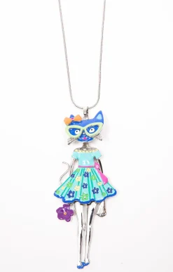 Toscane Boutique Sautoir poupée chat à fleurs| Accessoires