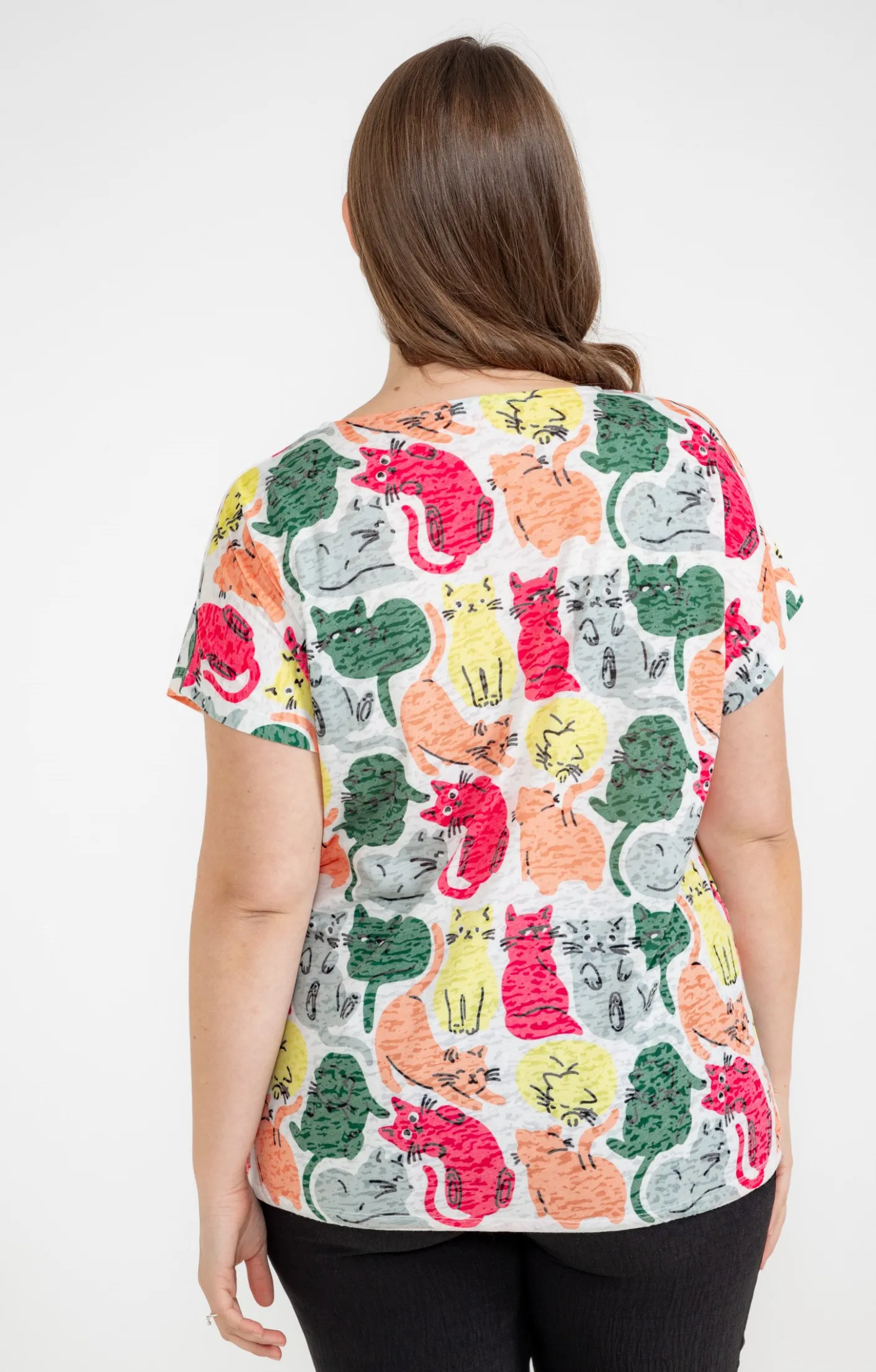 Toscane Boutique Tee-shirt à imprimé chats| Tee-shirts