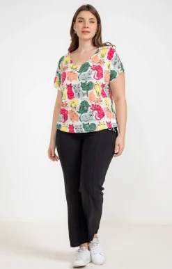 Toscane Boutique Tee-shirt à imprimé chats| Tee-shirts