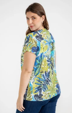 Toscane Boutique Tee-shirt à imprimé feuillage| Tee-shirts