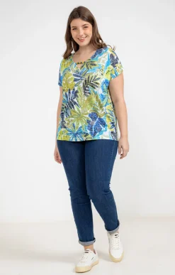 Toscane Boutique Tee-shirt à imprimé feuillage| Tee-shirts