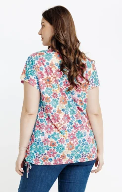 Toscane Boutique Tee-shirt à imprimé fleurs| Tee-shirts