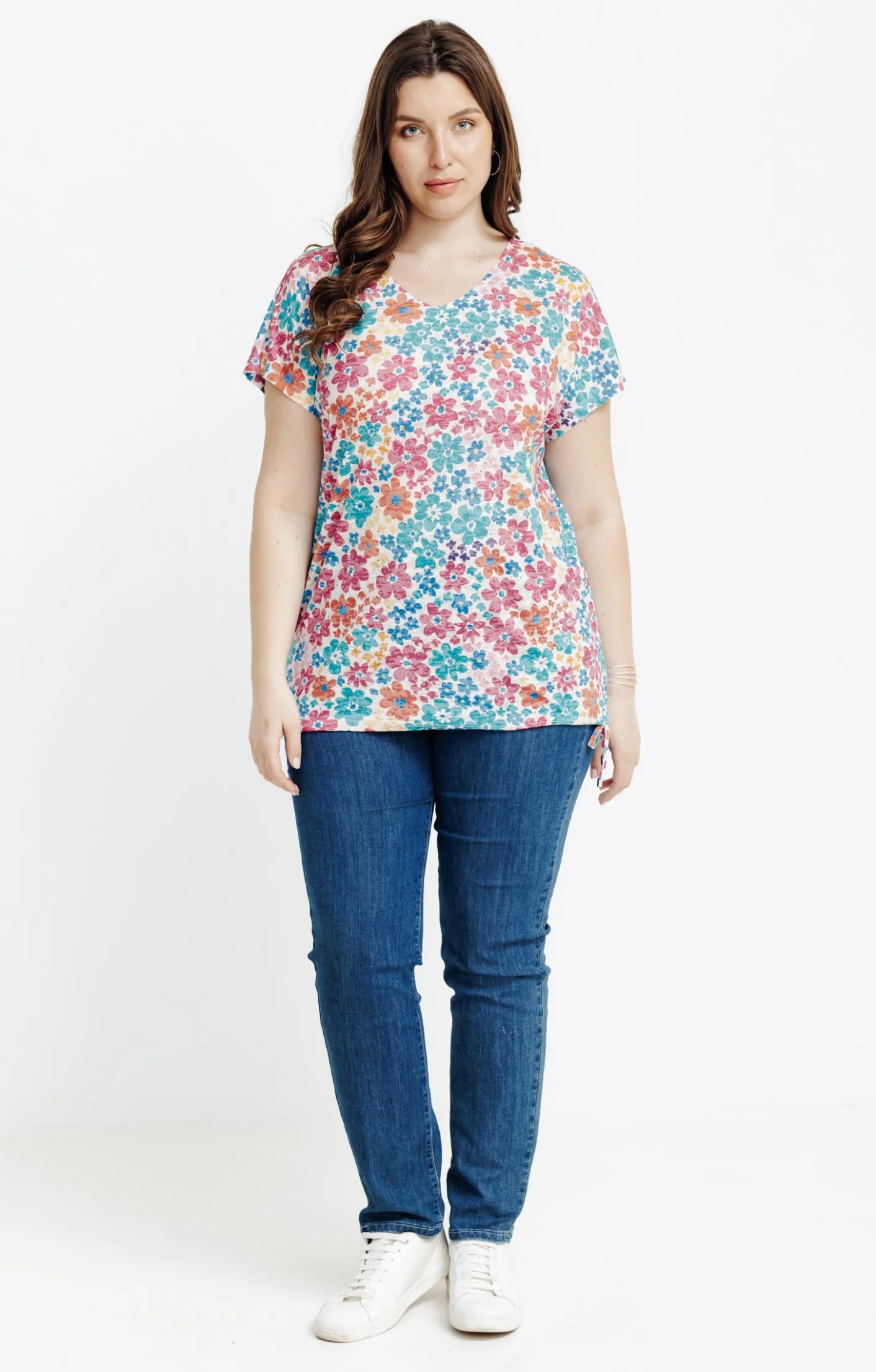 Toscane Boutique Tee-shirt à imprimé fleurs| Tee-shirts