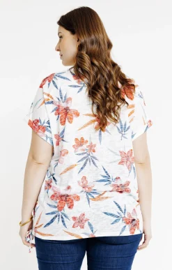 Toscane Boutique Tee-shirt à imprimé fleurs| Tee-shirts