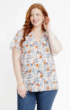Toscane Boutique Tee-shirt à imprimé floral| Tee-shirts