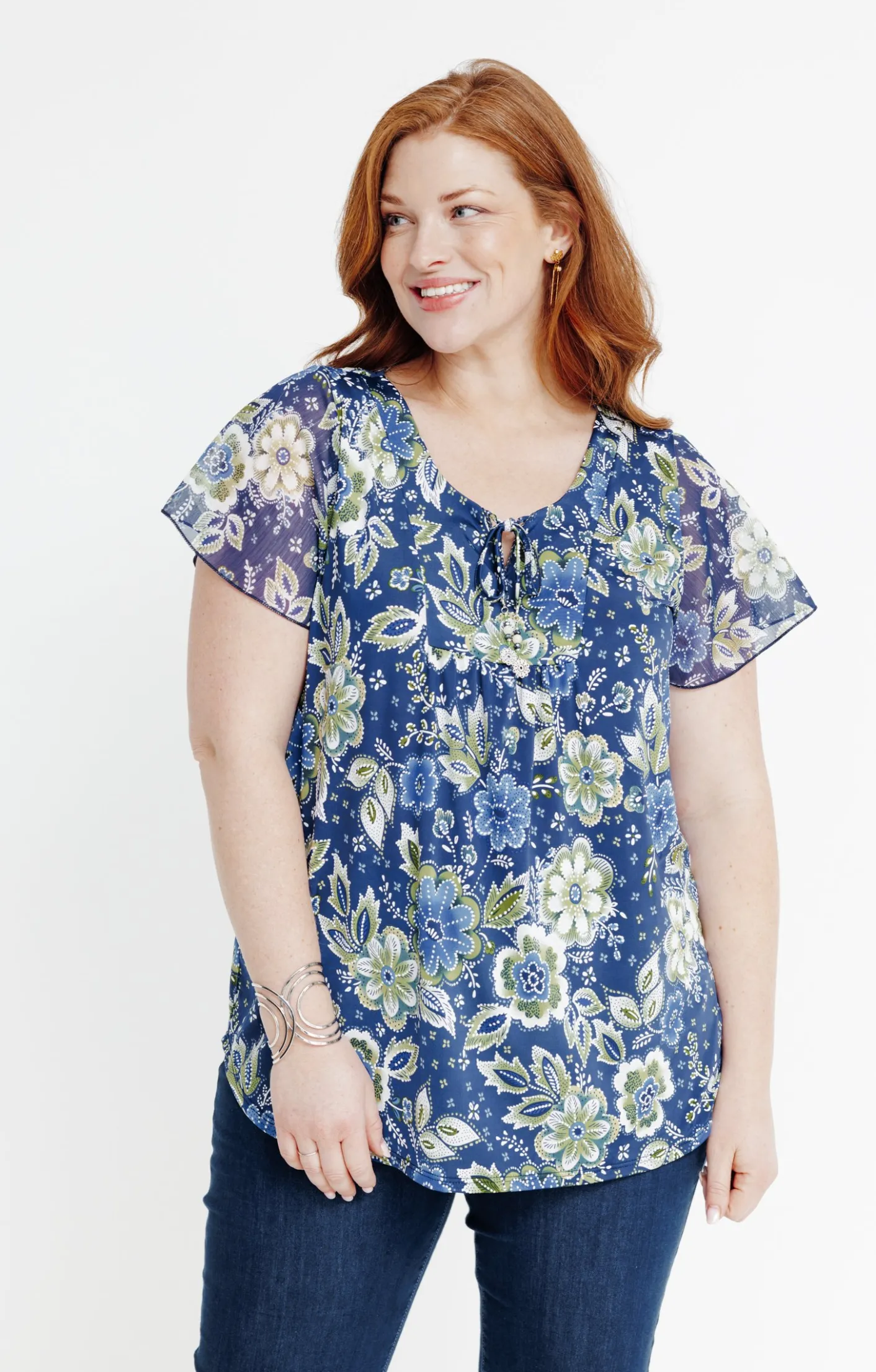 Toscane Boutique Tee-shirt à imprimé floral| Tee-shirts