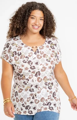 Toscane Boutique Tee-shirt à imprimé léopard| Tee-shirts