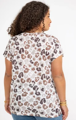 Toscane Boutique Tee-shirt à imprimé léopard| Tee-shirts