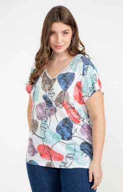 Toscane Boutique Tee-shirt à imprimé visages| Tee-shirts