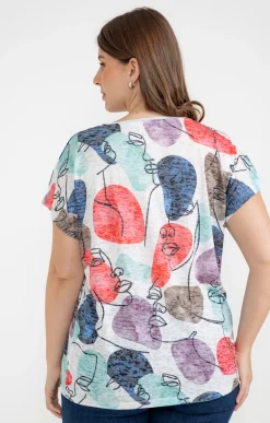 Toscane Boutique Tee-shirt à imprimé visages| Tee-shirts