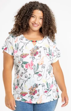 Toscane Boutique Tee-shirt à imprimé visages| Tee-shirts