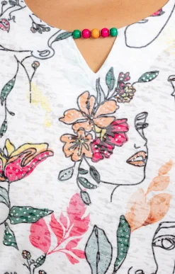 Toscane Boutique Tee-shirt à imprimé visages| Tee-shirts