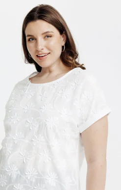 Toscane Boutique Tee-shirt bi-matière avec jacquard en 3D| Tee-shirts