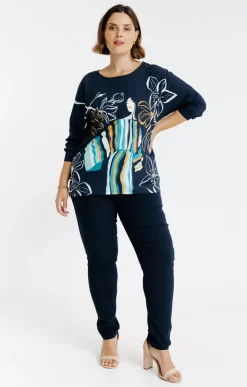 Toscane Boutique Tee-shirt bi-matière imprimé| Tee-shirts