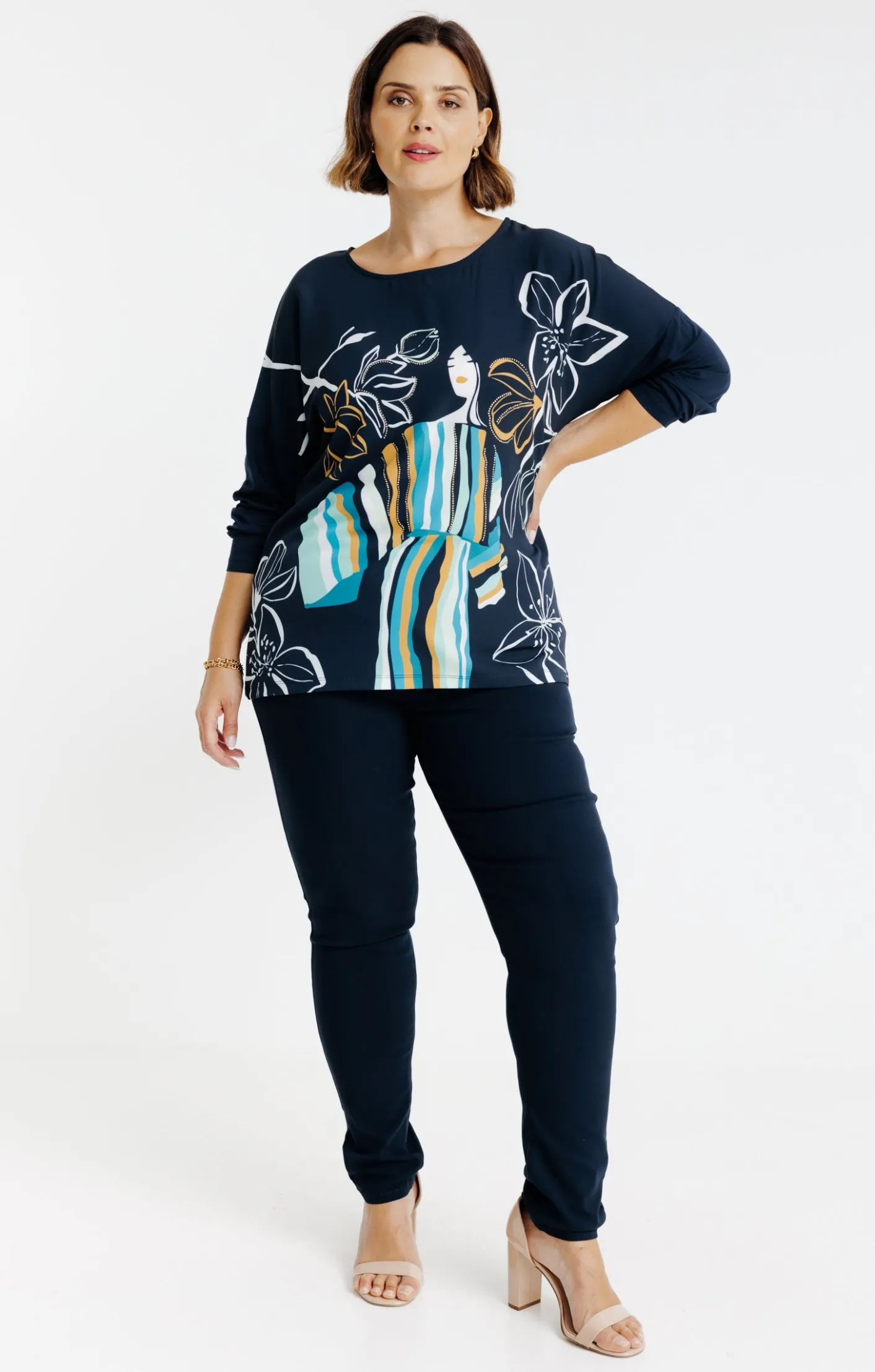 Toscane Boutique Tee-shirt bi-matière imprimé| Tee-shirts