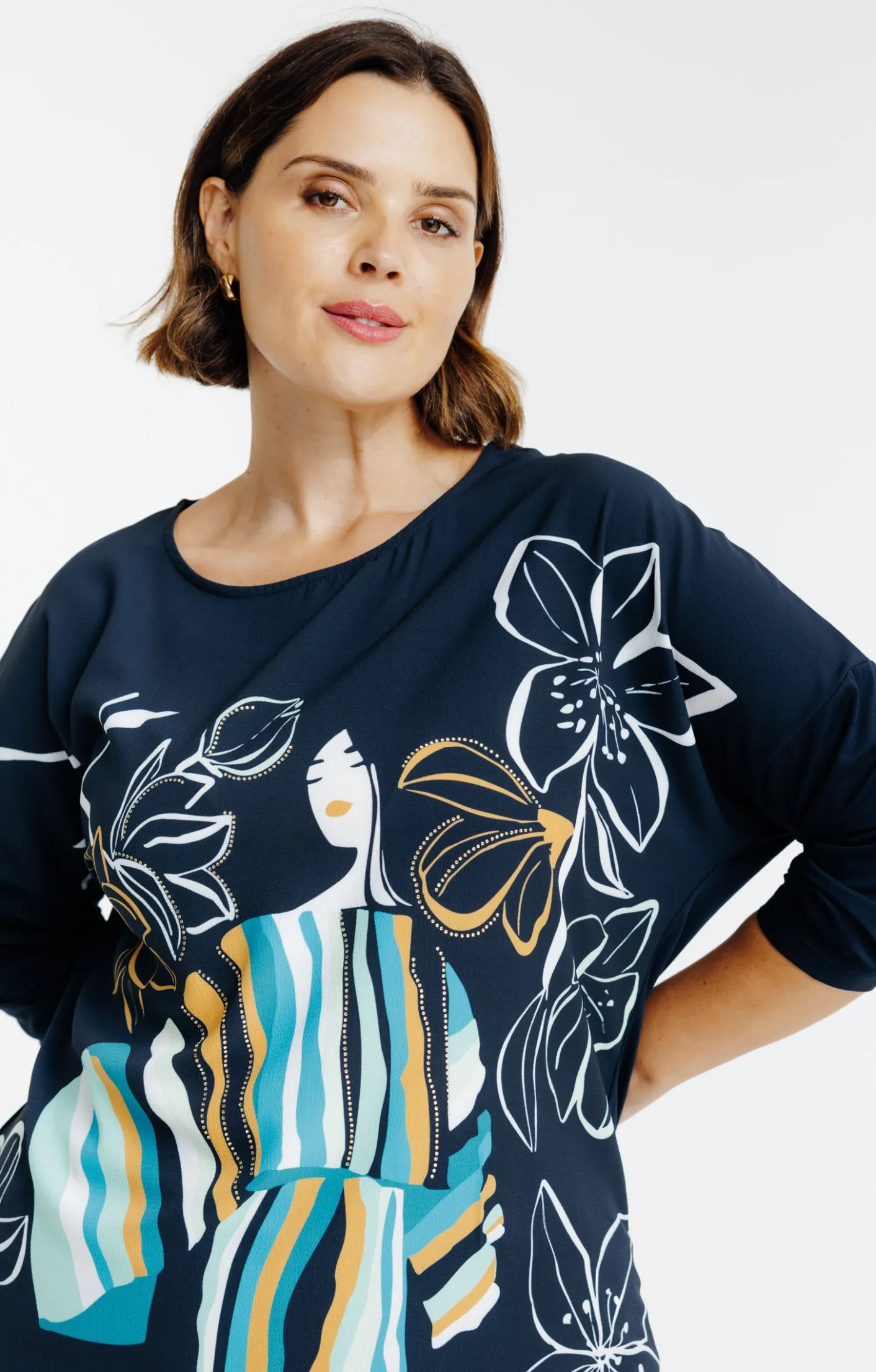 Toscane Boutique Tee-shirt bi-matière imprimé| Tee-shirts