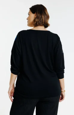 Toscane Boutique Tee-shirt bi-matière imprimé visages| Tee-shirts