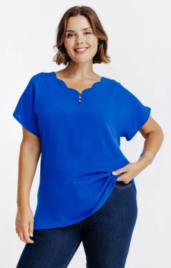 Toscane Boutique Tee-shirt bi-matière uni| Tee-shirts