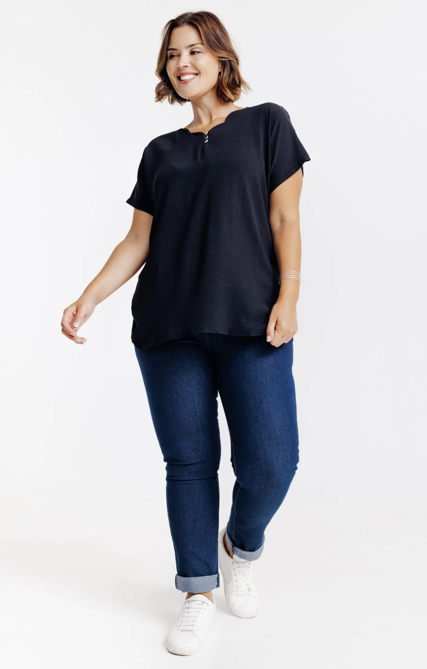 Toscane Boutique Tee-shirt bi-matière uni| Tee-shirts