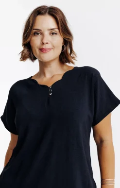 Toscane Boutique Tee-shirt bi-matière uni| Tee-shirts