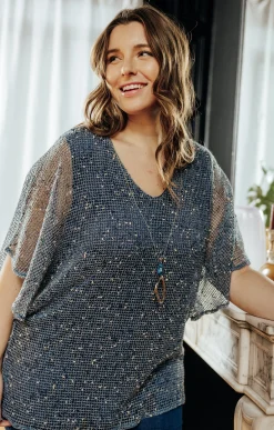 Toscane Boutique Tee-shirt en maille reliefée| Tee-shirts