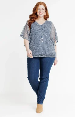 Toscane Boutique Tee-shirt en maille reliefée| Tee-shirts