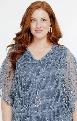 Toscane Boutique Tee-shirt en maille reliefée| Tee-shirts