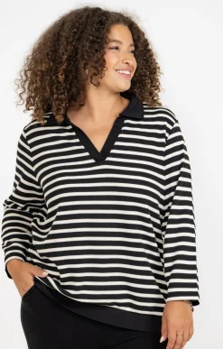 Toscane Boutique Tee-shirt forme polo rayé| Tee-shirts