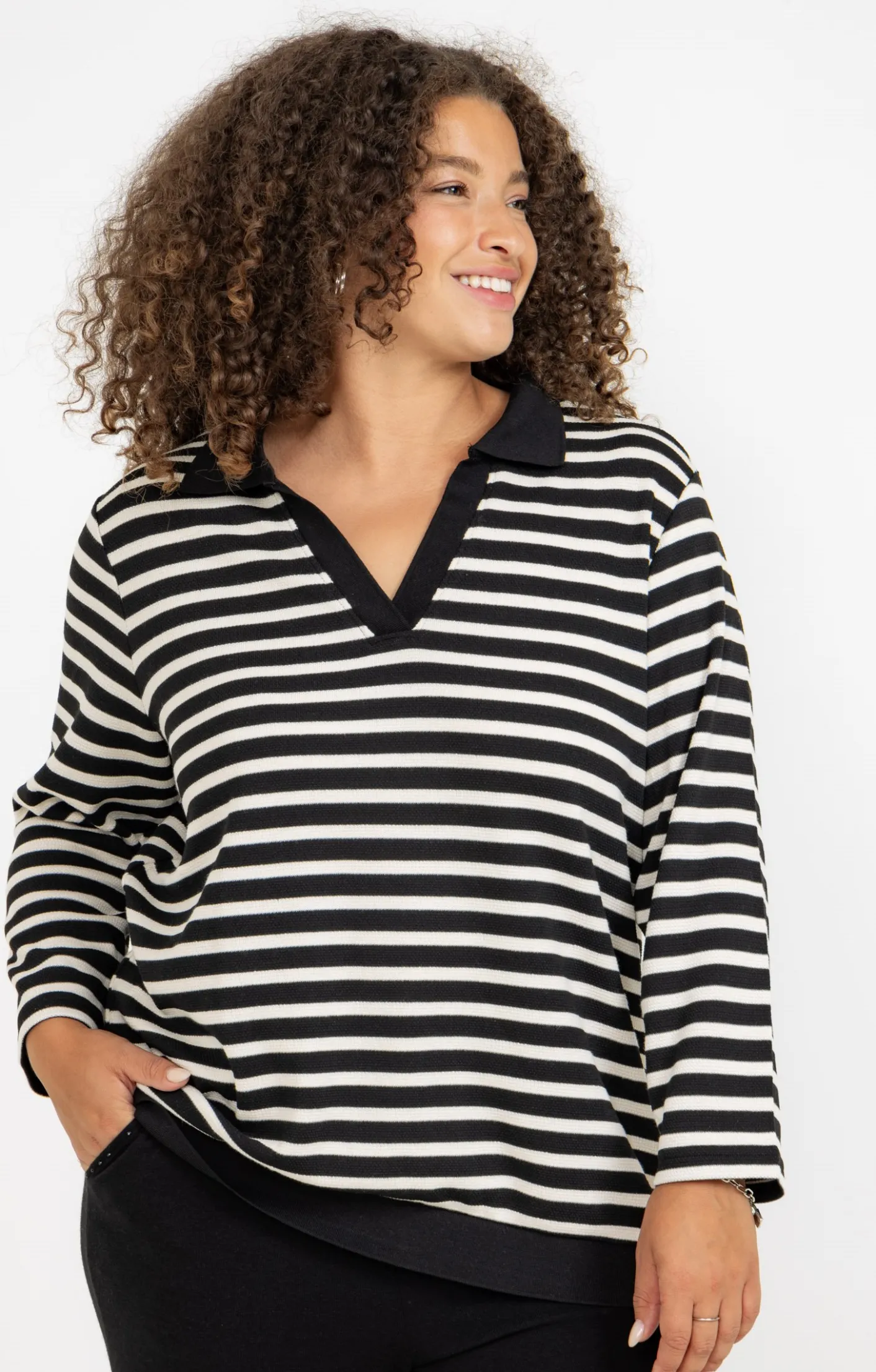 Toscane Boutique Tee-shirt forme polo rayé| Tee-shirts