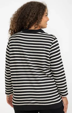 Toscane Boutique Tee-shirt forme polo rayé| Tee-shirts