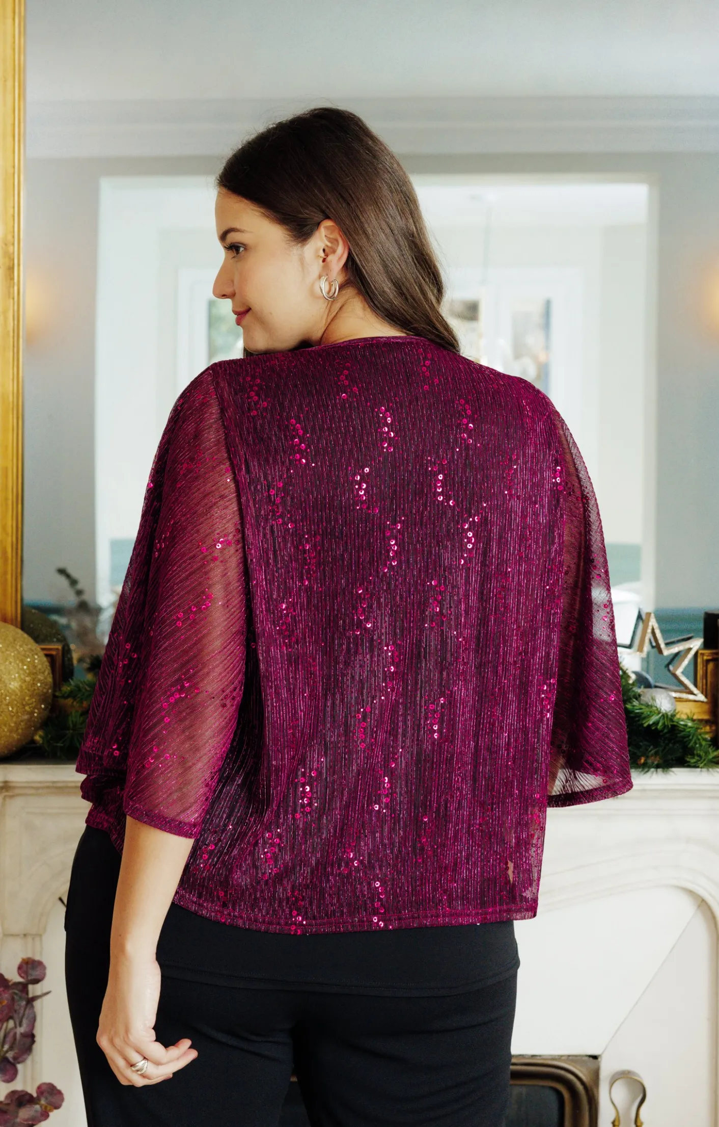 Toscane Boutique Tee-shirt forme poncho brillant| Tee-shirts