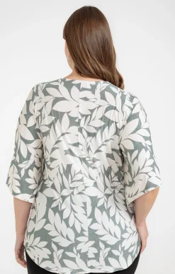 Toscane Boutique Tee-shirt forme poncho col V et collier| Tee-shirts