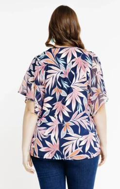 Toscane Boutique Tee-shirt forme poncho imprimé| Tee-shirts