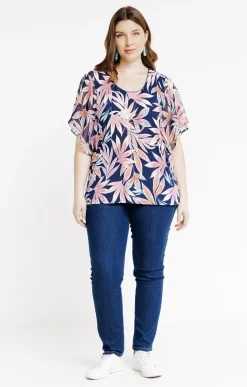 Toscane Boutique Tee-shirt forme poncho imprimé| Tee-shirts