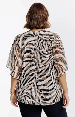 Toscane Boutique Tee-shirt forme poncho imprimé| Tee-shirts